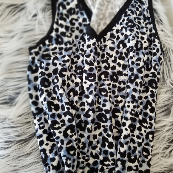 Blue Leopard Print Tank Top Tunic Leggings Top Summer Tanks Animal Print - Picture 6 of 6